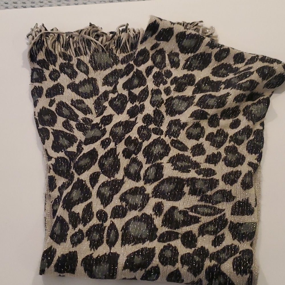 Adorable Black and Gray Metallic Oblong Scarf